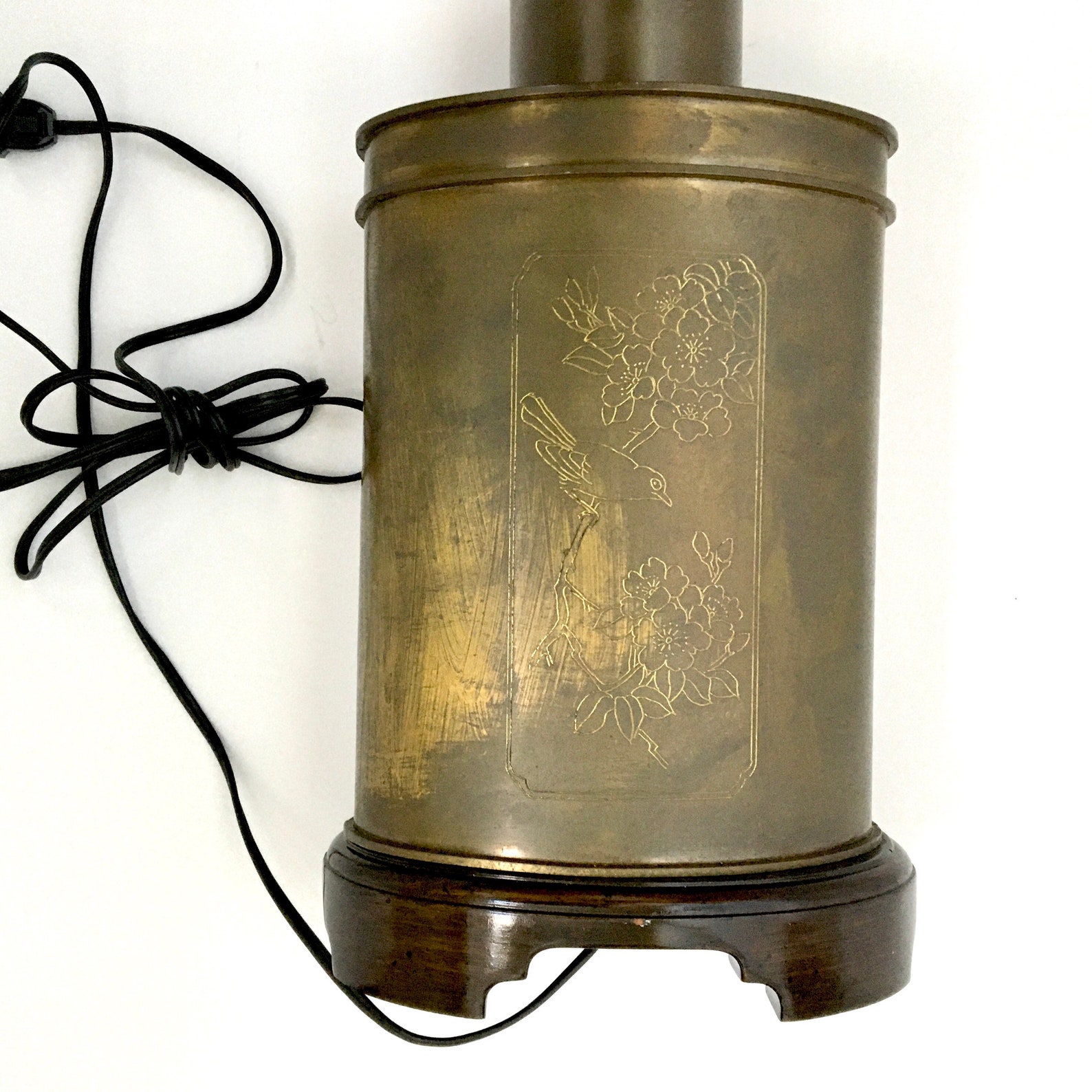 Vintage Wildwood Brass Table Lamp Tea Caddy Lamp Etsy