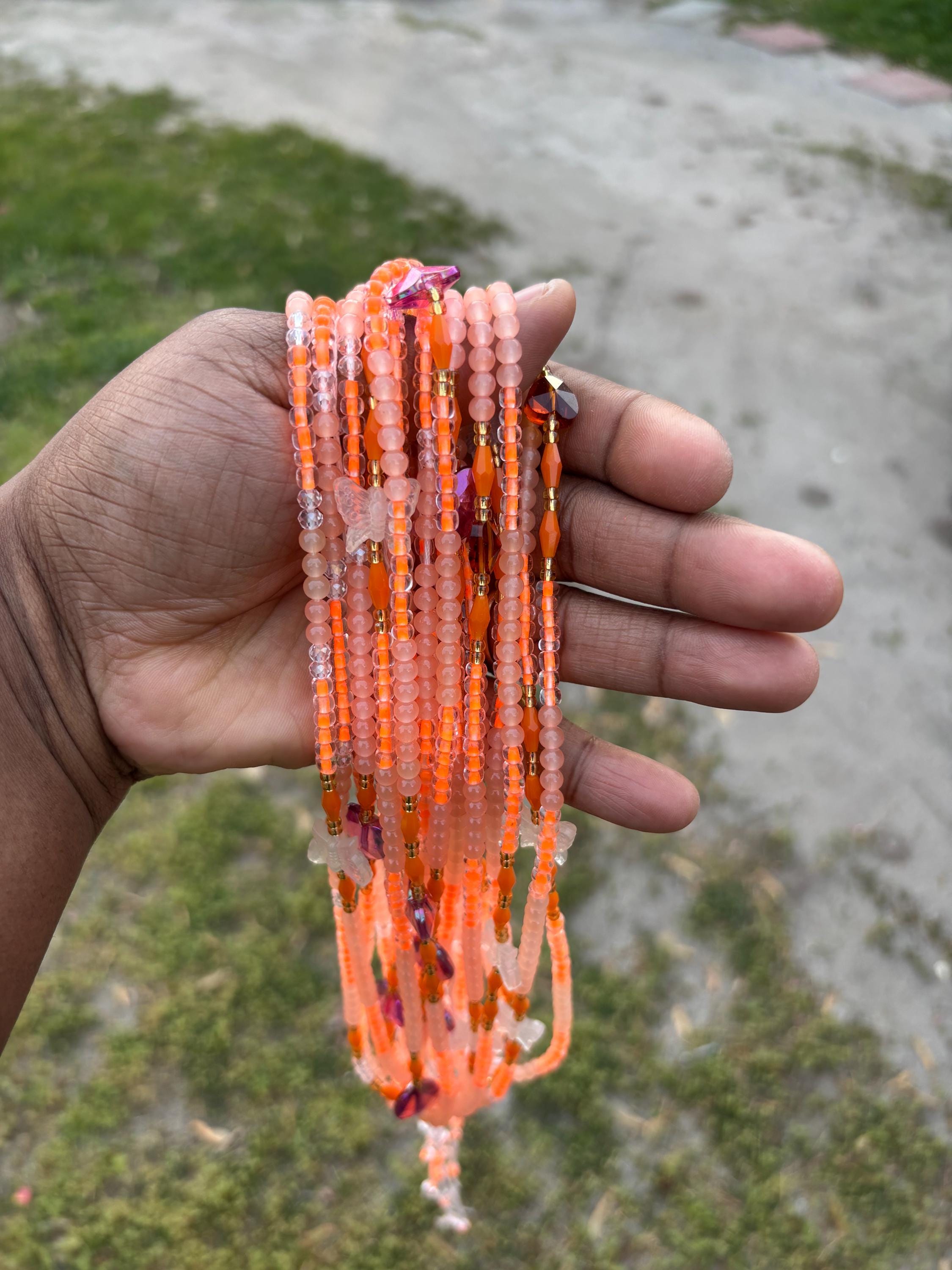 Orange Waist Beads - Etsy display picture 1
