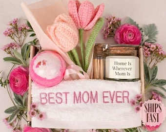 Caja de regalo para la mejor mamá del mundo, caja de regalo para mamá, set de regalo del Día de la Madre para mamá, cesta de regalo de spa, regalo de vela para mamá, regalo para mamá primeriza, regalo de autocuidado para mamá