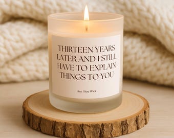 Funny 13th Anniversary Candle Gift, 13 Year Anniversary Gift for Husband Wife, Lace Anniversary Gift, thirteen Years married, Funny candle