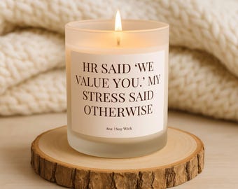 Funny Work Stress Candle, Work from home funny gift, office humor candle, coworker gag gift, work stress candle, burnout candle gift