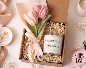 Capítulo 70: Set de regalo personalizado para 70 cumpleaños, vela con nombre personalizado, regalo para ella, regalo para el capítulo 70, regalo para cumplir 70 años