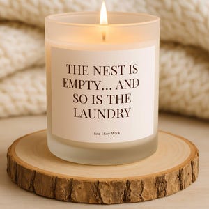 Vela de regalo para nido vacío, regalo para padres con nido vacío, vela divertida para nido vacío, regalo para nueva etapa, regalo para padres, regalo para mamá, regalo para mamá con nido vacío imagen 1