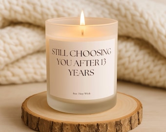 Funny 13th Anniversary Candle Gift, 13 Year Anniversary Gift for Husband Wife, Lace Anniversary Gift, thirteen Years married, Funny candle