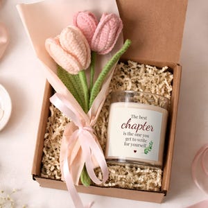 Cadeauset met kaarsen voor mensen die hun kind uit huis hebben, Het mooiste hoofdstuk is het hoofdstuk dat je zelf schrijft, cadeau voor een nieuw hoofdstuk, cadeau voor een levensverandering, cadeau voor mama