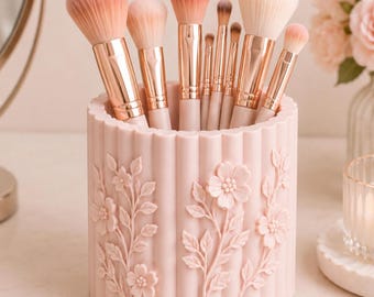 Floral Brush Holder | Vanity Organizer | Coquette Decor