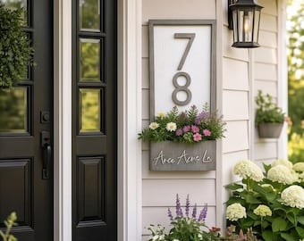 Handmade Personalized Address Sign With Planter