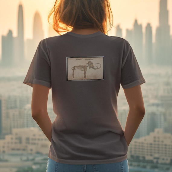Vintage Mammoth Skeleton T-Shirt | Orra White Hitchcock Paleontology Graphic Tee