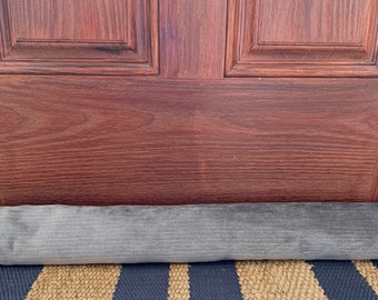 Unfilled - Door Draft Stopper - Window Draft Stopper - Silvery GRAY Velvet Chenille - Draft Guard - Excluder