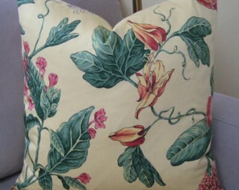 Thibaut "Barbados Flora" pillow cover - Yellow and Green tropical leaf pillow cover - Accent pillow - Designer pillow cover