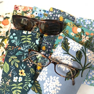 Eyeglass cover - Rifle Paper Co Eyeglass Case with snap button - sunglasses case - eyeglass case