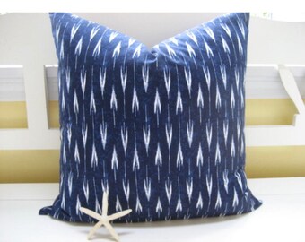 Navy Pillow cover -  ikat - Accent pillow