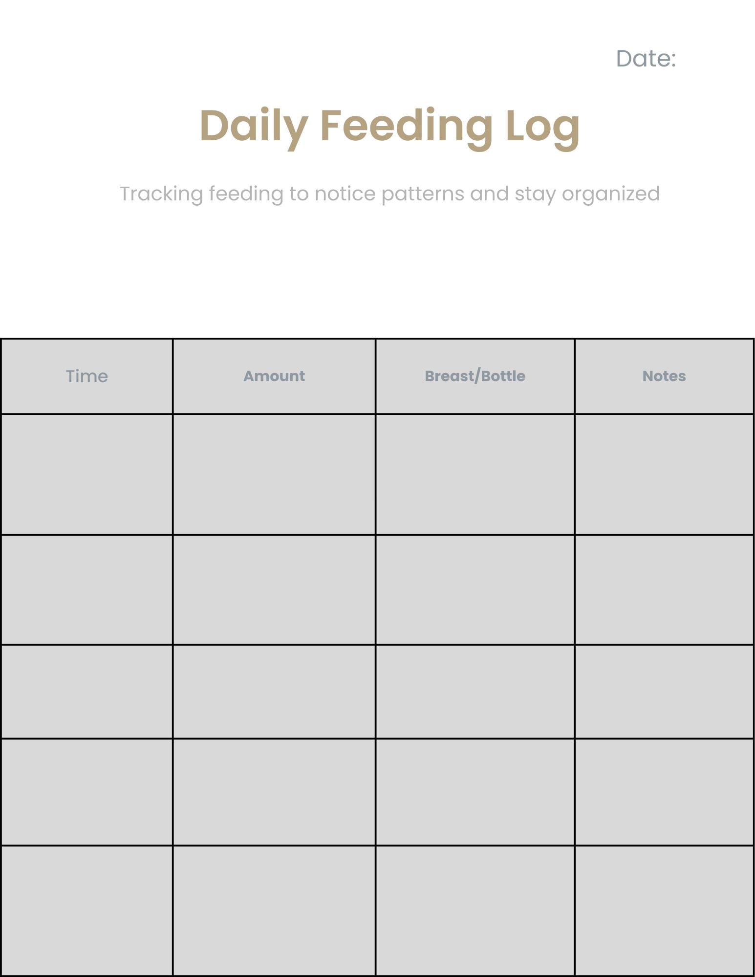 Newborn Feeding & Sleep Tracker Printable| Daily Baby Log | Feeding ...