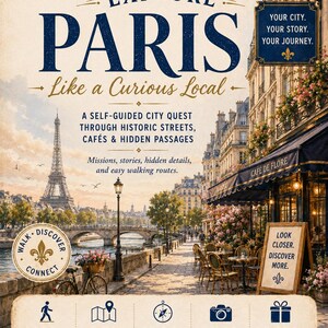 Paris Self-Guided Walking Tour PDF, Printable Travel Guide, Google Maps QR Links, Digital Download