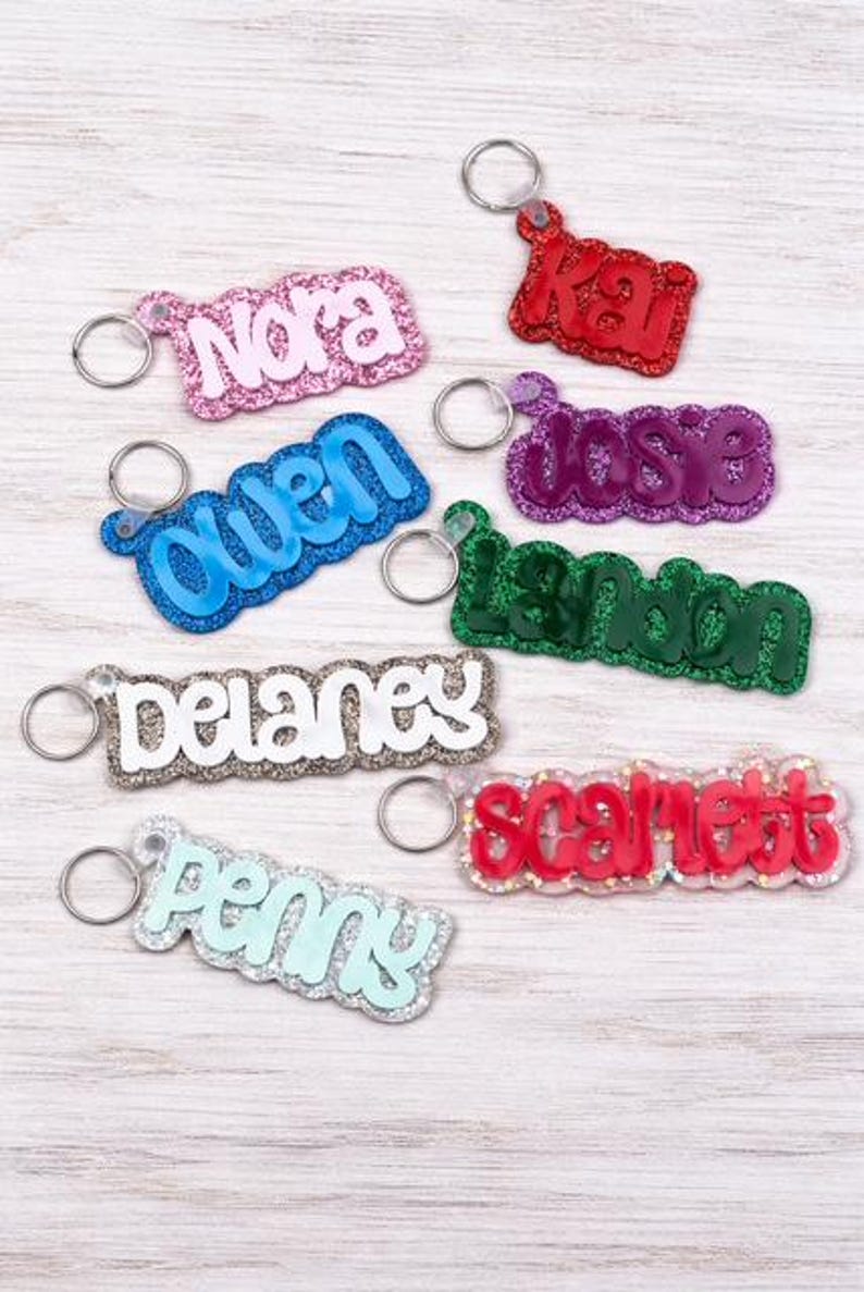 Simple Name Keychains Custom Acrylic Name Keychains for Kids/adults - Etsy