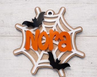 Personalisierte Spinnennetz Namensschild Ornament