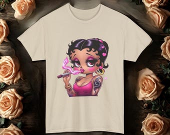 Retro Betty Boop Style Cartoon Shirt