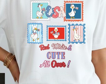 Patriottisch gans T-shirt, rood-wit-USA grafisch T-shirt, Labor Day zomershirt