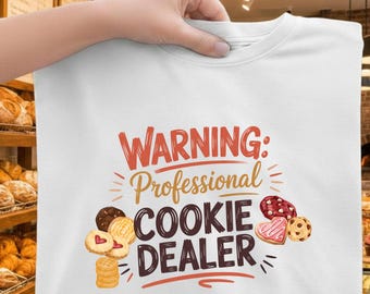 Waarschuwing professionele koekjesdealer, png PNGEgg | Grappig Baker-sublimatieontwerp (digitale download)