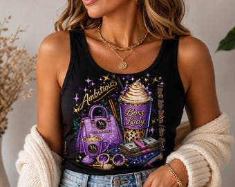 Tanktop voor de baas | Ambitieuze dames met koffie-thema | Motiverende kleding uit een boetiek
