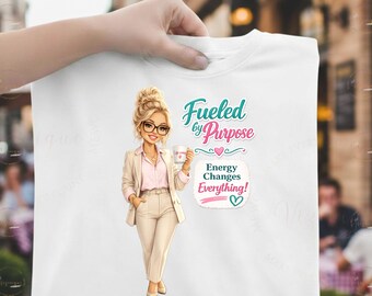 Gevoed door doel, png PNGEgg | Motiverend shirtontwerp Boss Lady (digitale download)