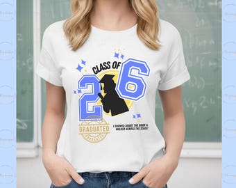 Class of 2026 varsity afstudeershirt, feestkleding senioren