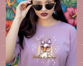 Set T-shirt en draagtassen Sassy Goose | Bundel met grappige boerderijdieren