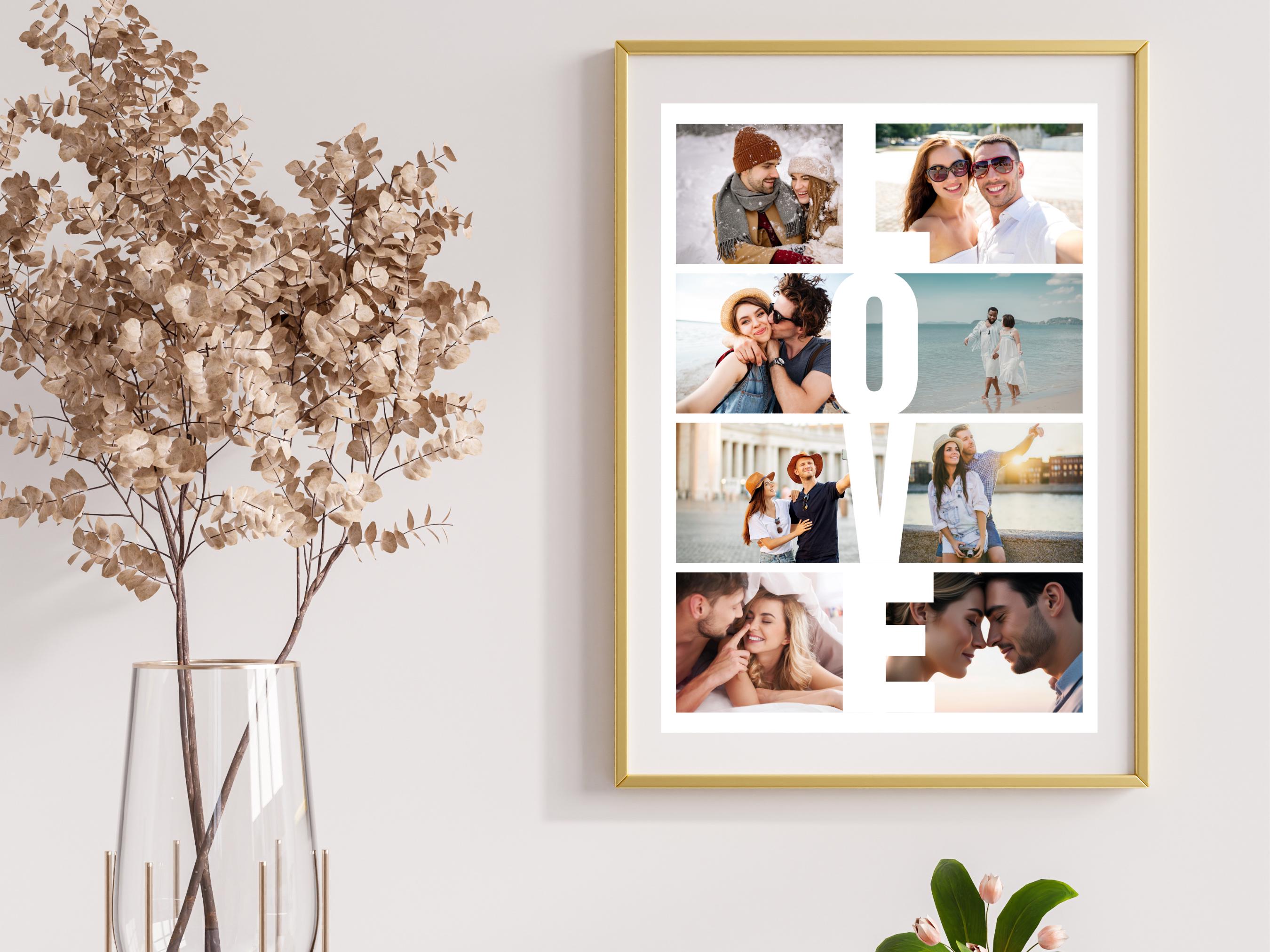 Custom Photo Collage Print, 1st Anniversary Gift for Husband, Boyfriend ...