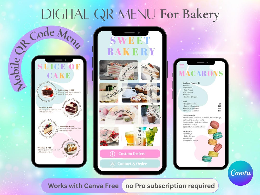 Editable Bakery QR Code Menu Template (digital Download) - Etsy