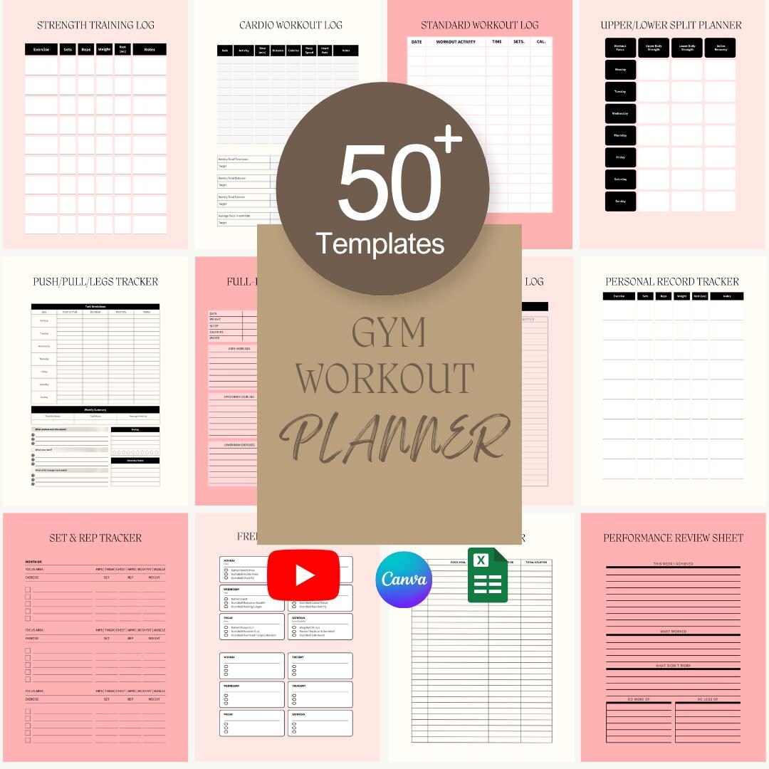 Fitness Progress Tracker Printable for Women Daily Workout Planner Gym ...