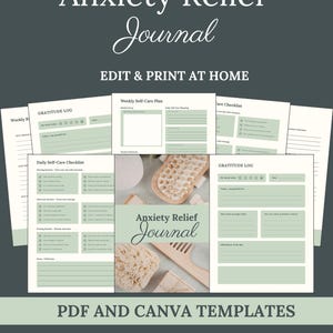 Anxiety Relief Journal Printable Mood Tracker Stress Management Planner Panic Attack Log Mental Health Workbook Digital Download Planner