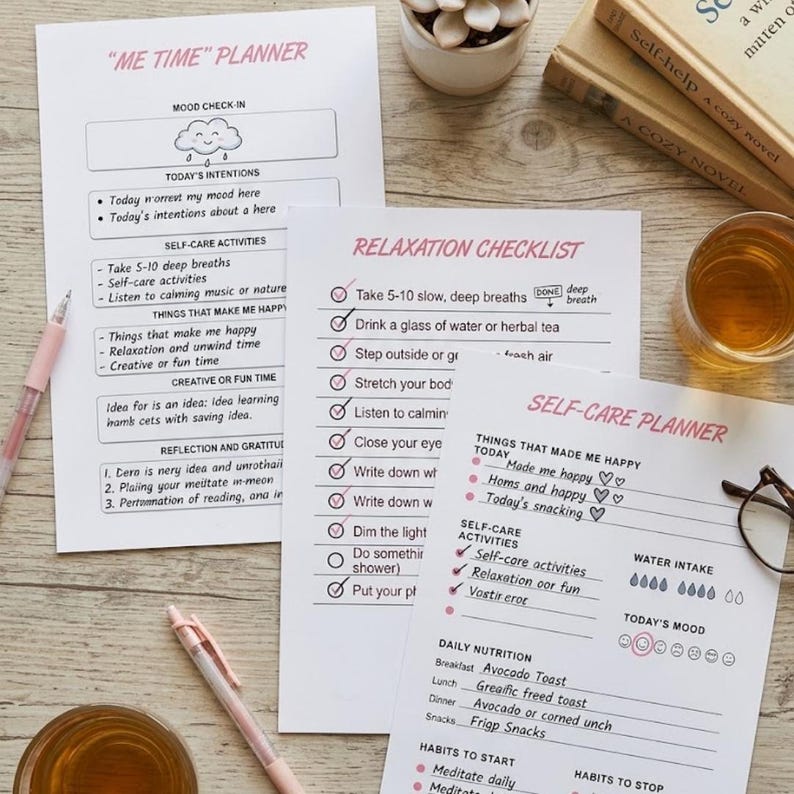 Mom Gift New Mom Gift Planner Printable Stress Relief Stress Planner Wellness Organizer SelfCare Organizer Aesthetic Overwhelmed Mom Planner image 15