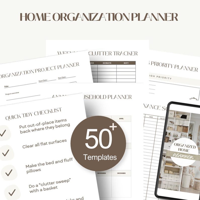 Home Organization Planner Printable Bundle Cleaning Declutter Templates ...