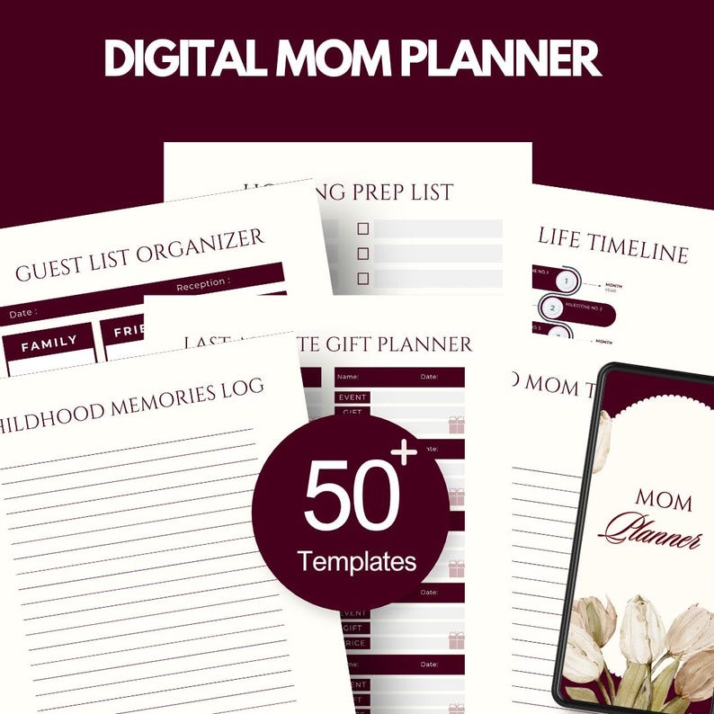 Working Mom Planner Printable for Busy Moms Self Care Checklist Daily ...