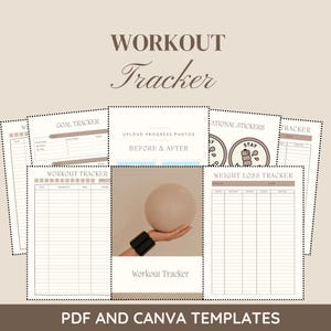 Nutrition and Fitness Journal Food Tracking Sheet Daily Intake Log Progress Monitor Printable Wellness Planner Editable Canva Template