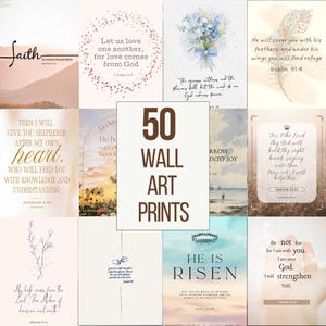 Bible Verse Inspirational Wall Art Christian Motivation Prints Neutral Aesthetic Scripture Posters Faith-Based Decor Digital Download Canva