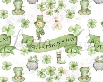 St Patrick’s Day Seamless Continuous Pattern PNG JPG