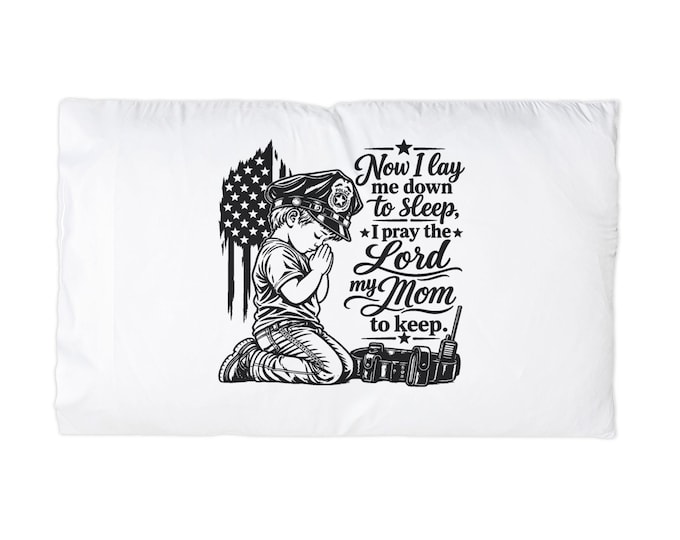 Praying Child with American Flag Microfiber Pillowcase | Mom Prayer Design