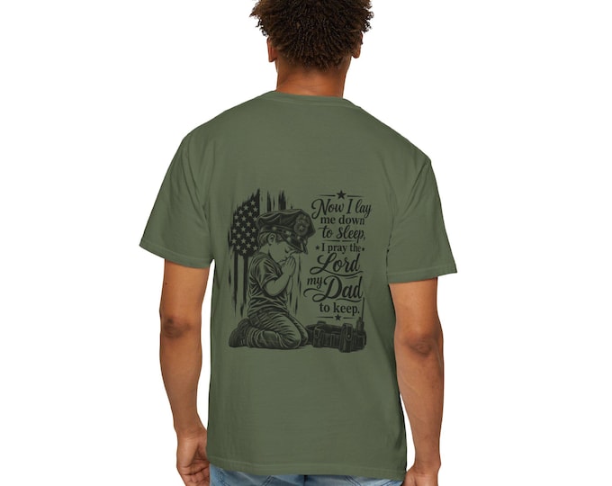 Police Dad Prayer Shirt, Comfort Colors® 1717, Front and Back Graphic Tee, Law Enforcement Family