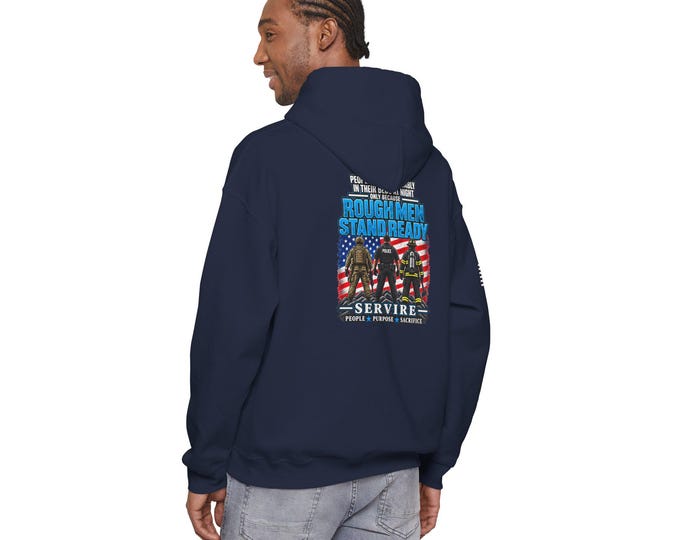 Rough Men Stand Ready Servire Hoodie | Military Flag Tactical Hooded Sweatshirt