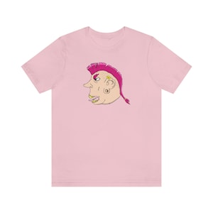 Pinky Punk Rocker - Cool, Weird, Punk, Punk Rock, Metal, Strange, Unusual, Funny, Orginal, Illustrated T-Shirt, Tshirt, T Shirt