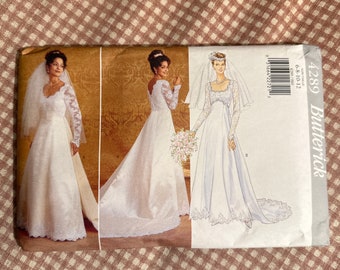 Butterick 4289, wedding dress sewing pattern size 14/16/18 and 6/8/10/12.        12/23