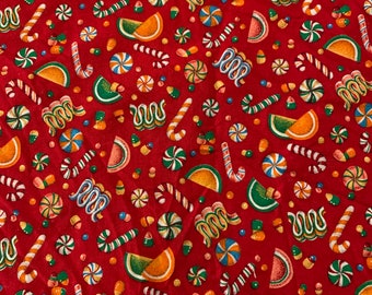 Christmas print cotton fabric.    3/22.