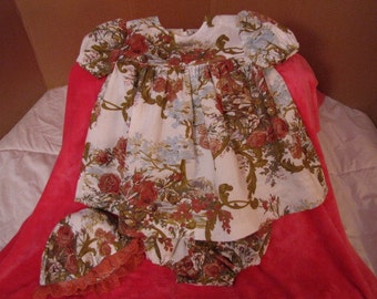 Vada Mae Dress, Sun Bonnet, Panties, baby dress, size small, 13-17lbs., 25-26" tall