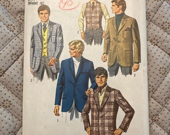 Simplicity 8368, men’s suit coat, blazer, vest, size 44     10/23