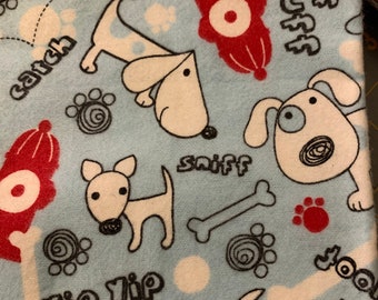 Flannel dog print fabric, out of print. Puppies,    21”   5/22