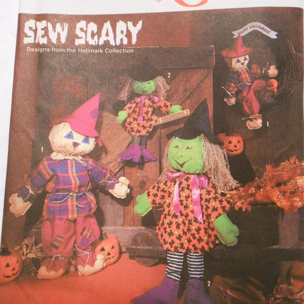 Simplicity 7418, Halloween, Stuffed Witch, Scarecrow