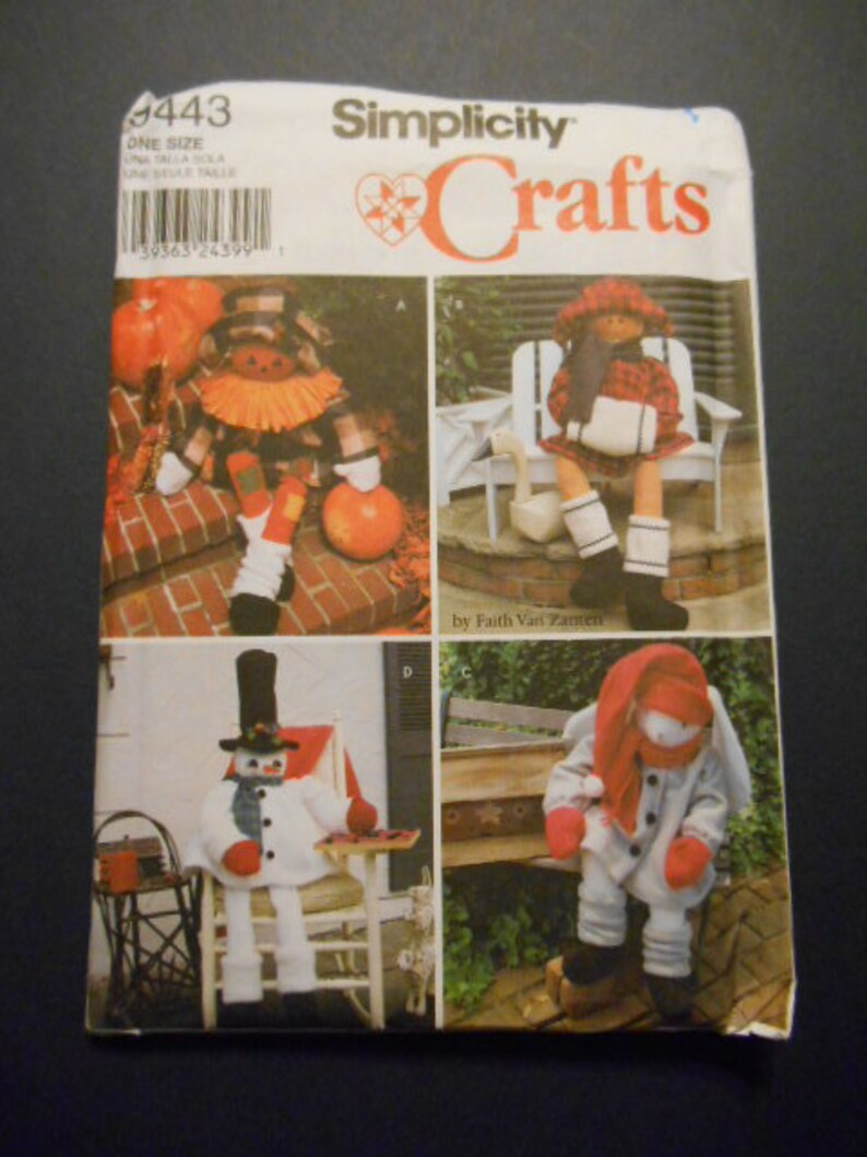 Simplicity 9443, Home Decor, Snowman, Scarecrows image 1