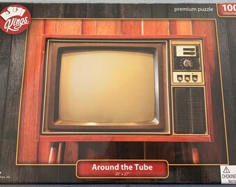 1000 piece vintage, premium jigsaw puzzle, Around the Tube, tv, vintage console TV,    20” x 27”