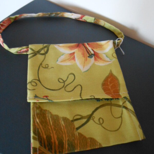 Flap purse,  Over the shoulder purse, Flower, vine print